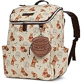 Disney Diaper Bag Backpack with Changing Pad Winnie the Pooh &ndash; 16&rdquo; Nylon Baby Bag for Parents, Insulated Bottle Holders, Multiple Storage Pockets