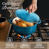 Nuovva Enamelled Cast Iron Dutch Oven 5 Quart Blue 24cm with Lid view 6
