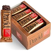 David Bronze Peanut Butter Chocolate Flavored High Protein Bars | 12 Pack | 20g Protein, 150 Calories, 0g Sugar | Low Carb, Gluten Free High Protein Snacks for Post Workout, Travel &amp; On-the-Go