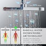 FORIOUS Thermostatic Shower Mixer Set Stainless Steel Bar Rainfall 25cm view 2