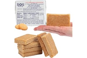 S.O.S. FOOD LAB LLC SOS Food Lab Emergency Food Bar - 2400 Calorie Ration (Shortbread Cookie) - 2 Day/48 Hour Ready to Eat Supply for Camping, Hiking, Disaster Preparedness - 5 Year Shelf Life High Energy Survival Food