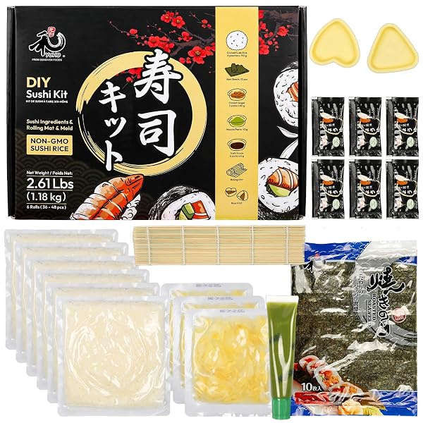 YUHO DIY SUSHI INGREDIENTS KIT WITH ROLLING MAT...