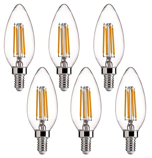 Bombillas LED de filamento base E12 FLSNT 2700 K blanco suave 4,5 W