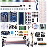 Kuman Arduino-Compatible R3 Board Starter Kit with Sensors, Breadboard, Jumper Wires, Motors, LCD, Tutorial for Beginners to Learn Robotics Coding and Electronics Projects