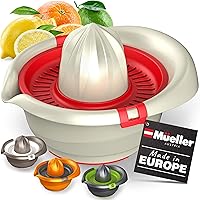 Mueller Citrus Lemon Orange Juicer, Hand Squeezer Rotation Press, Manual Juicer with Easy Pour Spout, European Made…