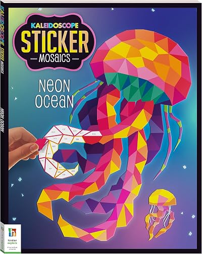 Hinkler Kaleidoscope Sticker Mosaics Neon Ocean Painting by Sticker