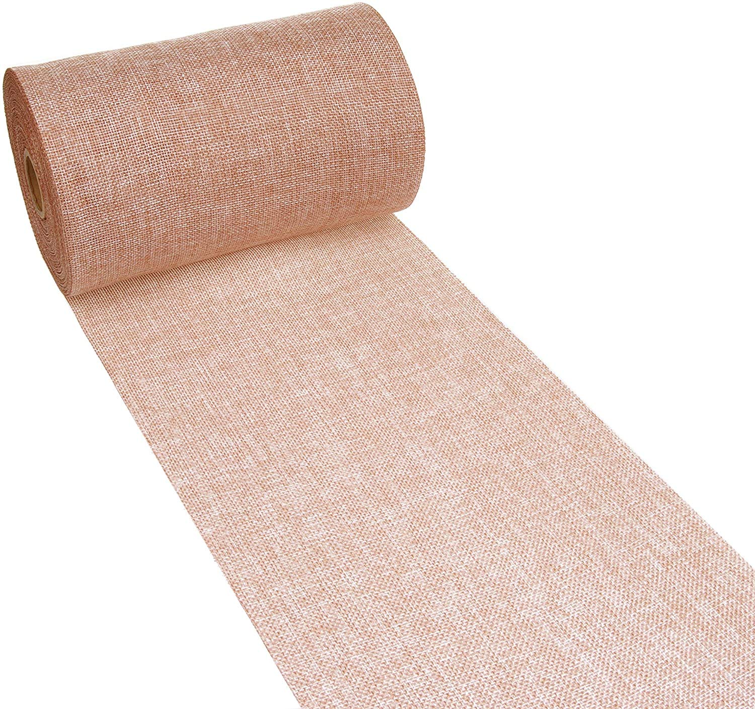 Deko As Shabby Chic table runner in linen look, polyester, odourless, copper, 20 cm x 5 m, 5