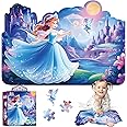 Princess Floor Puzzles for Kids Ages 4-6, 54 Pieces Magical Princess & Castle Floor Puzzles for Kids Girls Ages 3-5, Learning Educational Jigsaw Puzzles Toys Great Gifts