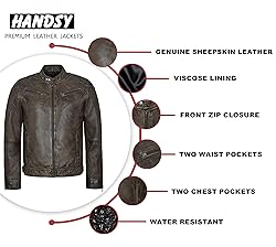 HANDSY Leather Jackets For Men - Leather Motorcycle