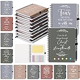 Kosiz 20 Pcs/10 Set Valentines Clergy Appreciation Christian Gift Bulk Spiral Religious Notebook with Sticky Notes Bible Verse Pens Notepads Church Supplies for Pastor Employee Teacher (Netural Color)