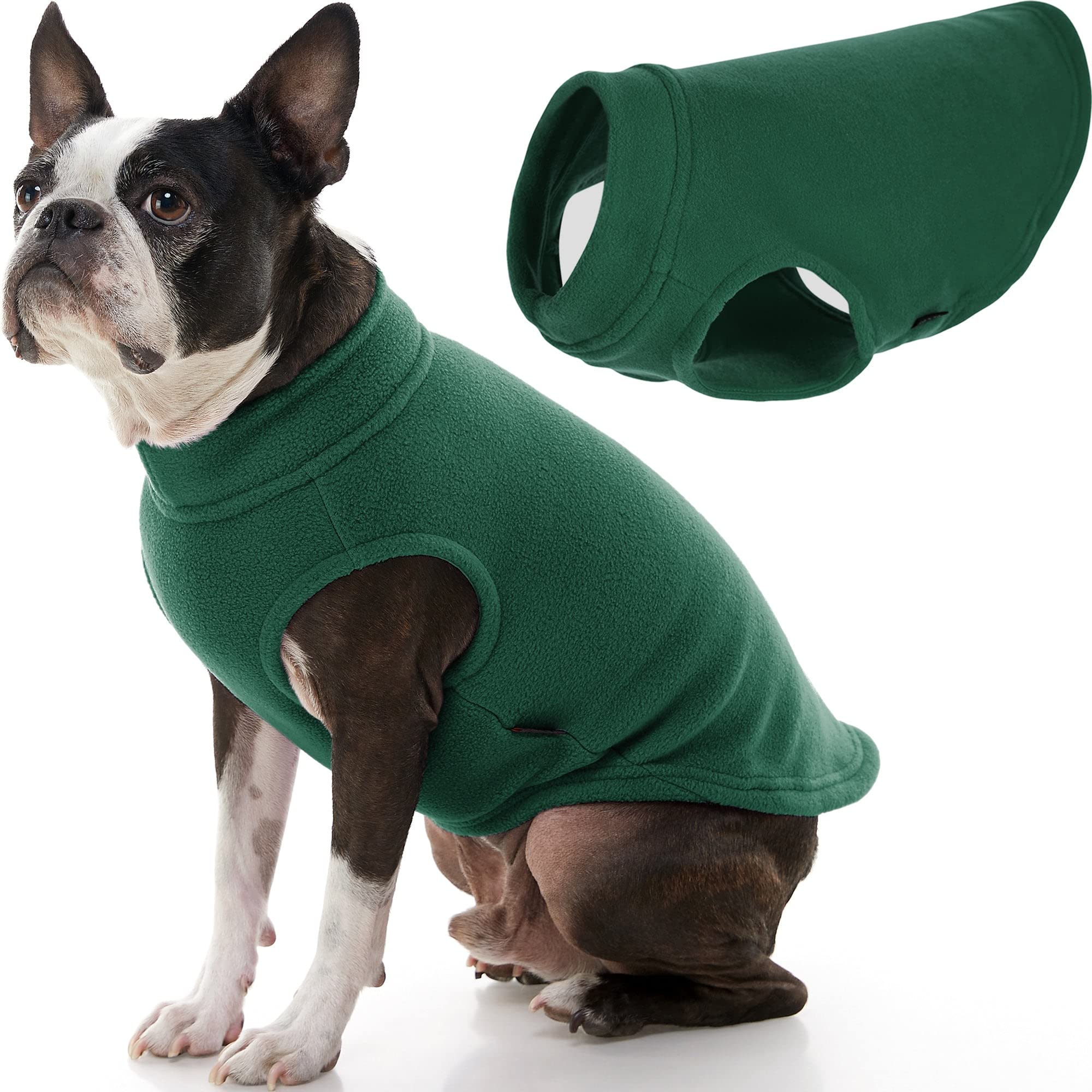 GOOBY - Stretch Fleece Vest, Pullover Fleece Vest Jacket Sweater for Dogs, Forest Green, X-Large