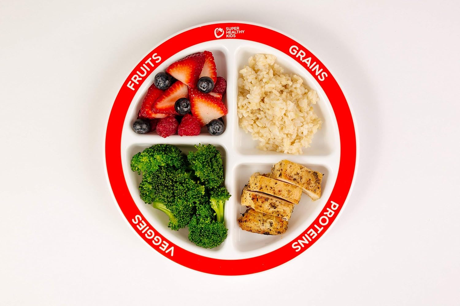  | Health Beet Portion Plate Choose MyPlate for Kids, Toddlers - Kids Plates with Dividers and Nutrition Portions - English Language (Single Plate): Dinner Plates