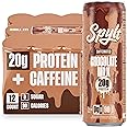 Spylt High Protein Chocolate Milk with 60mg Caffeine & 20g Protein - 90 Calories, Ready to Drink, Sugar Free, Lactose Free Milk, Perfect for Workout Recovery & Afternoon Pick Me Up - 12 Count