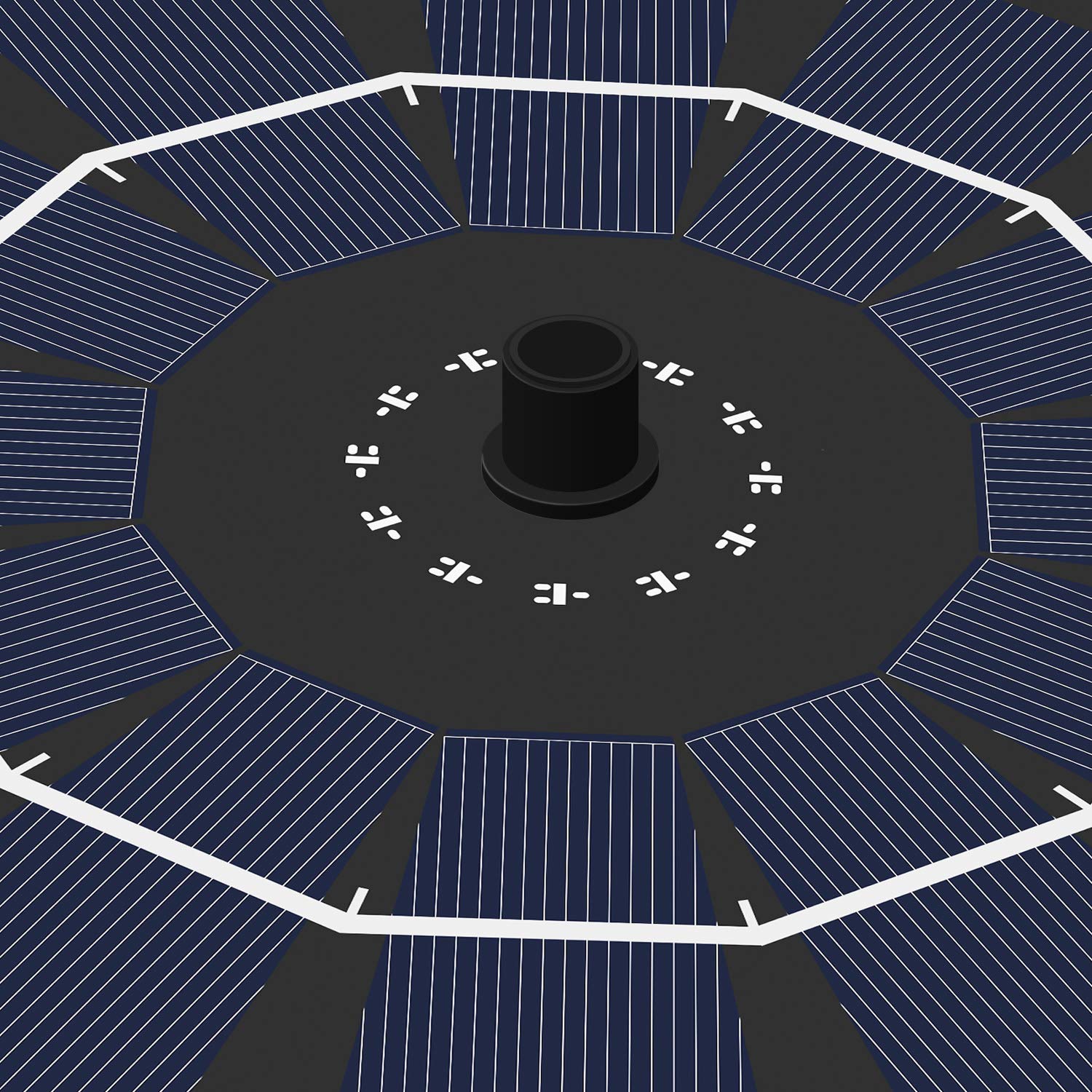 Cocofit Solar Powered Fountain Pump, Solar Fountains for birdbaths, Garden, Pond, Pool, Fish Tank, Aquarium - with Upgraded 6 Nozzles Solar Birdbath Fountain Kit(2.5W)