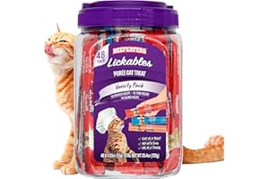 Beefeaters Cat Treats Variety Pack Lickable Puree 48ct – Salmon, Tuna & Chicken, Grain-Free, Taurine-Enriched, Ideal for Training & Interactive Feeding
