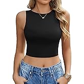 Avidlove Crop Tops for Women Crew Neck Basic Tank Sexy Double Lined Seamless Crop Going Out Summer Tops