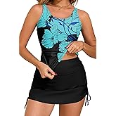 Arolina Womens Tankini Swimsuits for Women with Skirt Bathing Suits Two Piece Tummy Control Swimsuit Ladies Swimwear