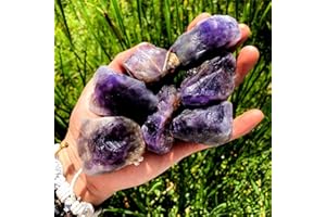 ZENKEEPER 1 Lb Rough Stone Natural Raw Crystal Stones Bulk Crystal Healing Stone (Amethyst, 1 Pound - Rough)