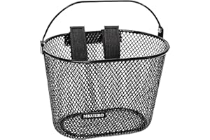 Mkuero Kids Bike Basket, Bicycle Basket for Boy and Girl, Waterproof Metal Wire Children's Bicycle Basket, Suitable for Most 