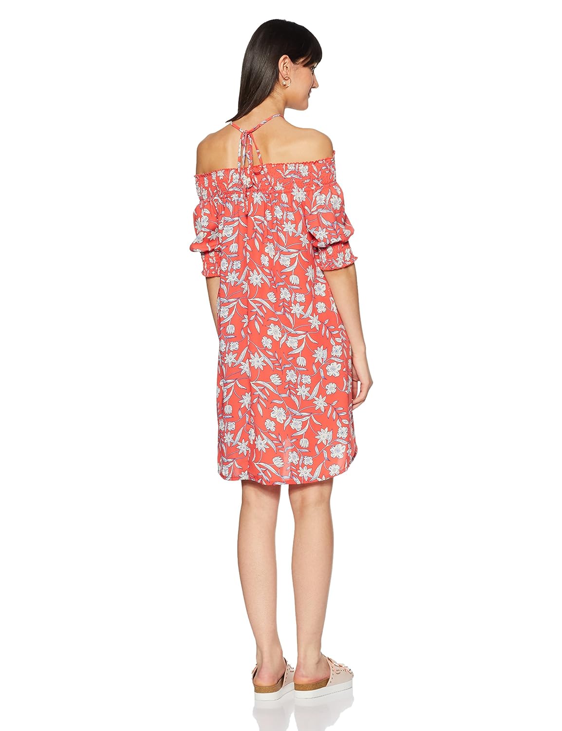 symbol amazon brand women's halterneck knee long dress