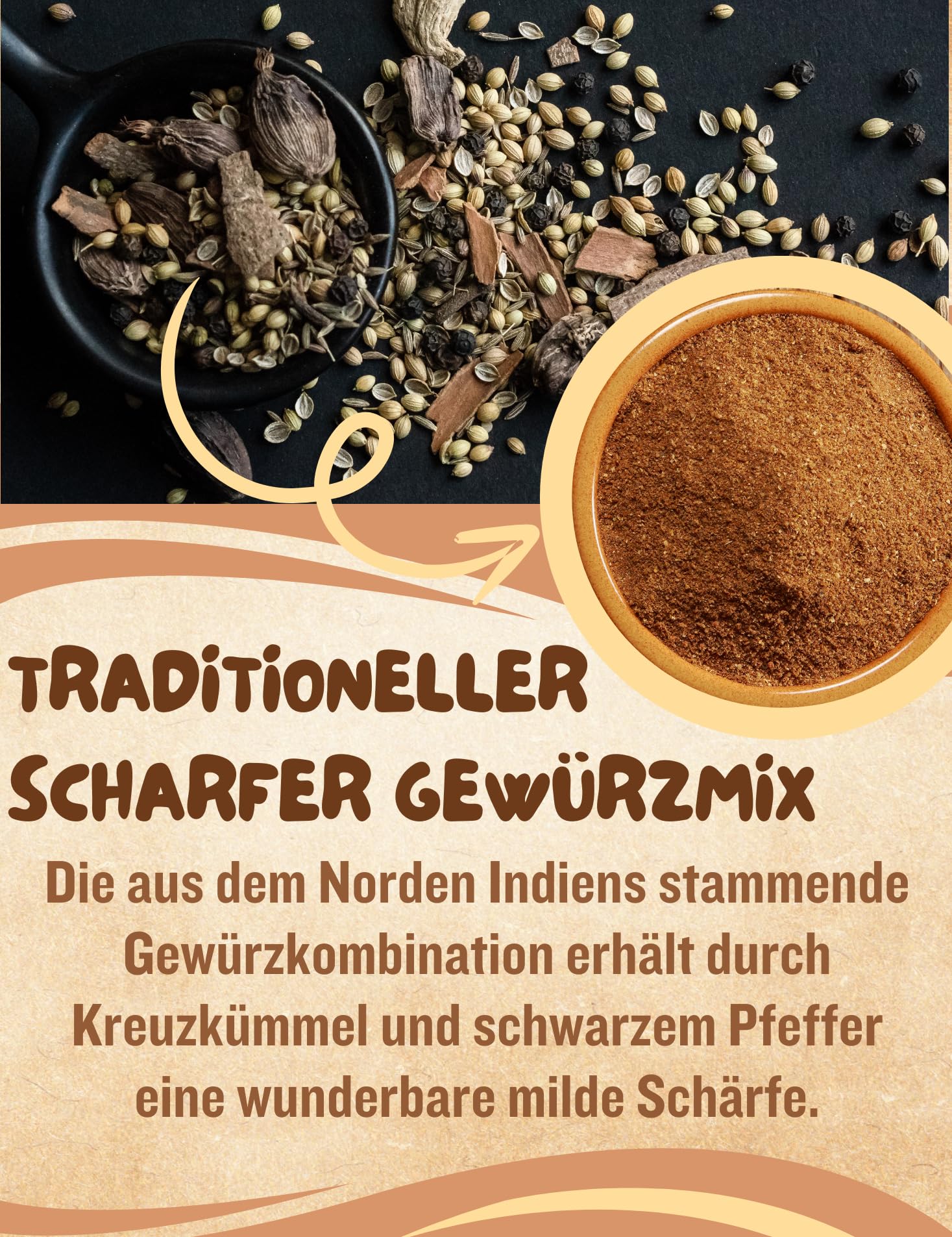 BIO Garam Masala Gewürzmischung 150g | Aromatische Premium Gewürzmischung für Currys, Eintöpfe, Chutneys, Marinaden | Fein gemahlen, ohne Salz | Vegan, glutenfrei, ohne Zusatzstoffe | OmVeda 2