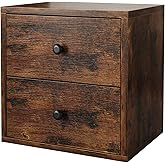 FUSUNBAO Magic DIY Cube Storage Organizer Stackable Cubes for Home Books Clothes Toy-Modular Cubby Storage System-Office Cubical-Bookcase Closet (Antique Brown, Drawer Cube)