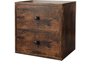 FUSUNBAO Magic DIY Cube Storage Organizer Stackable Cubes for Home Books Clothes Toy-Modular Cubby Storage System-Office Cubical-Bookcase Closet (Antique Brown, Drawer Cube)