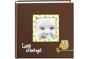 Pioneer Photo Albums EV-246FB/OG 200-Pocket Baby Owl Printed Designer Frame Cover Photo Album, Green 4 x 6 Inch