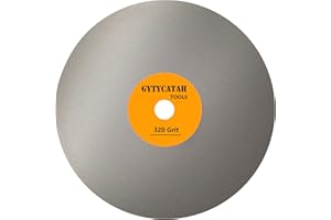GYTYCATAH Diamond Flat Lap Disc, 6" x 1/2" Arbor 320 Grit, Diamond Coated Flat Lap Wheel for Gemstone Ceramics Stone Glass, Grinding Sanding Disc Lapping Polishing Disc