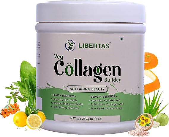 LIBERTAS Plant Based Collagen Builder for Skin Repair, Anti-Aging Beauty & Regeneration Men and Women (UNFLAVORED