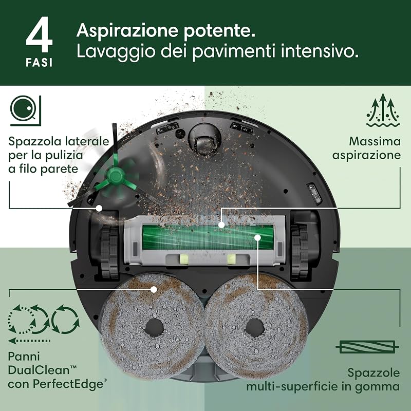 Roomba Plus 505 Combo, robot aspirapolvere lavapavimenti, 7.000 Pa
