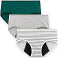 INNERSY Women's Hipster Period Underwear Postpartum Teens Menstrual Panties 3-Pack