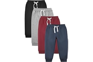 Resinta Baby and Toddler Boys Cotton Active Fleece Jogger Sweatpants Pull on Fleece Pants with Pockets Drawstring for Winter