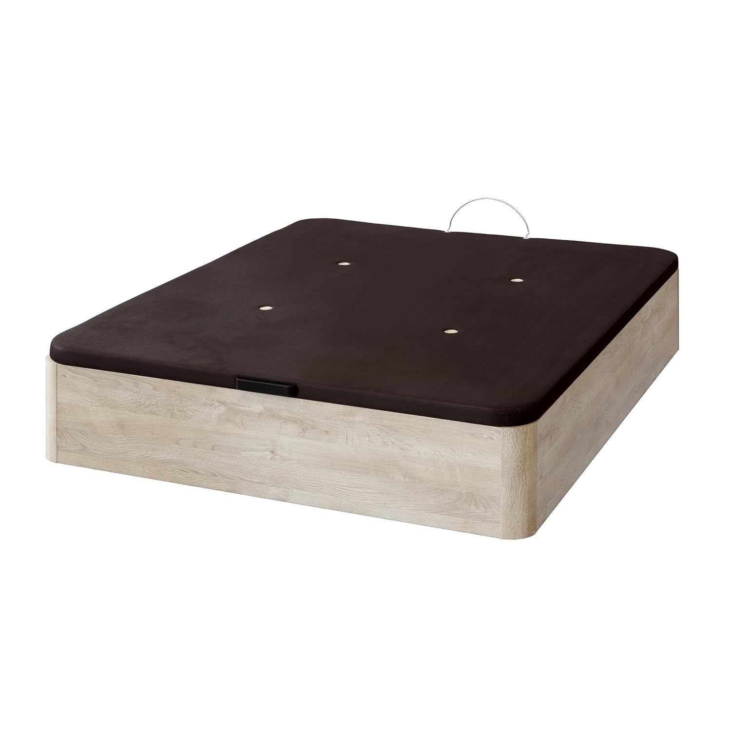 150x190 Roble Canape Arcon De Gran Capacidad Con Tapa Abatible