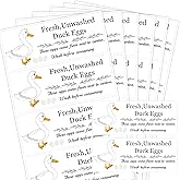 Unwashed Chicken Quail Duck Egg Carton Stickers 1 * 2.5 inch Farm Fresh Eggs Carton Labels Egg Packaging Handling Instructions Stickers for Farm Fresh Egg Business 120Pcs (Color3)