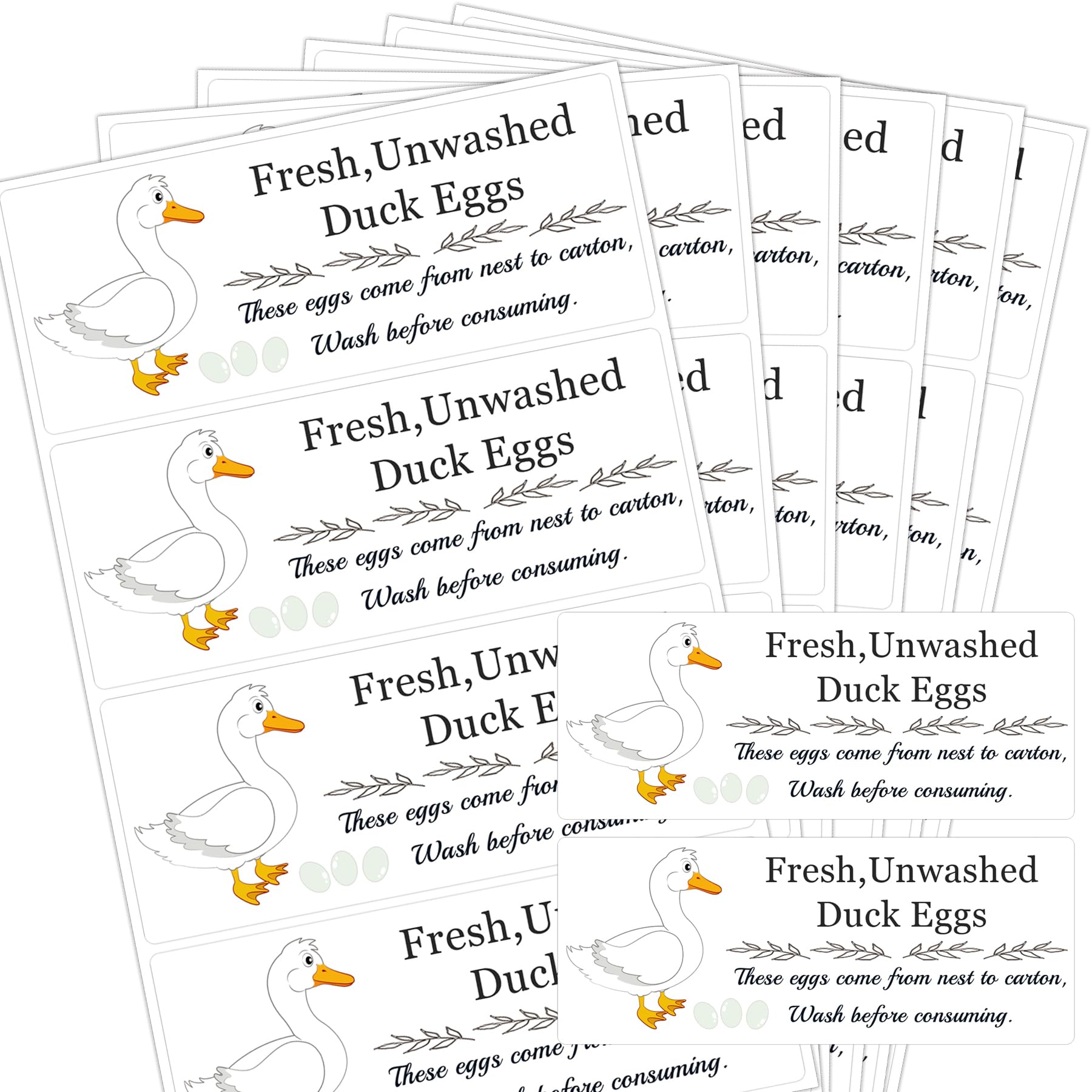 Unwashed Chicken Quail Duck Egg Carton Stickers 1