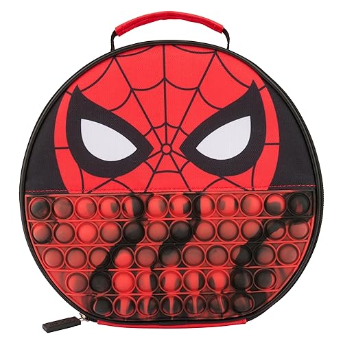 Marvel Spider-Man Amazing Sensory Popit Lunch Bag by Polar Gear, Polyester, Red