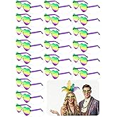 Saysurey 24 Pack Heart Sunglasses Bulk Eyeglasses Costume Accessories Outfit for Parade Throws Party Supplies