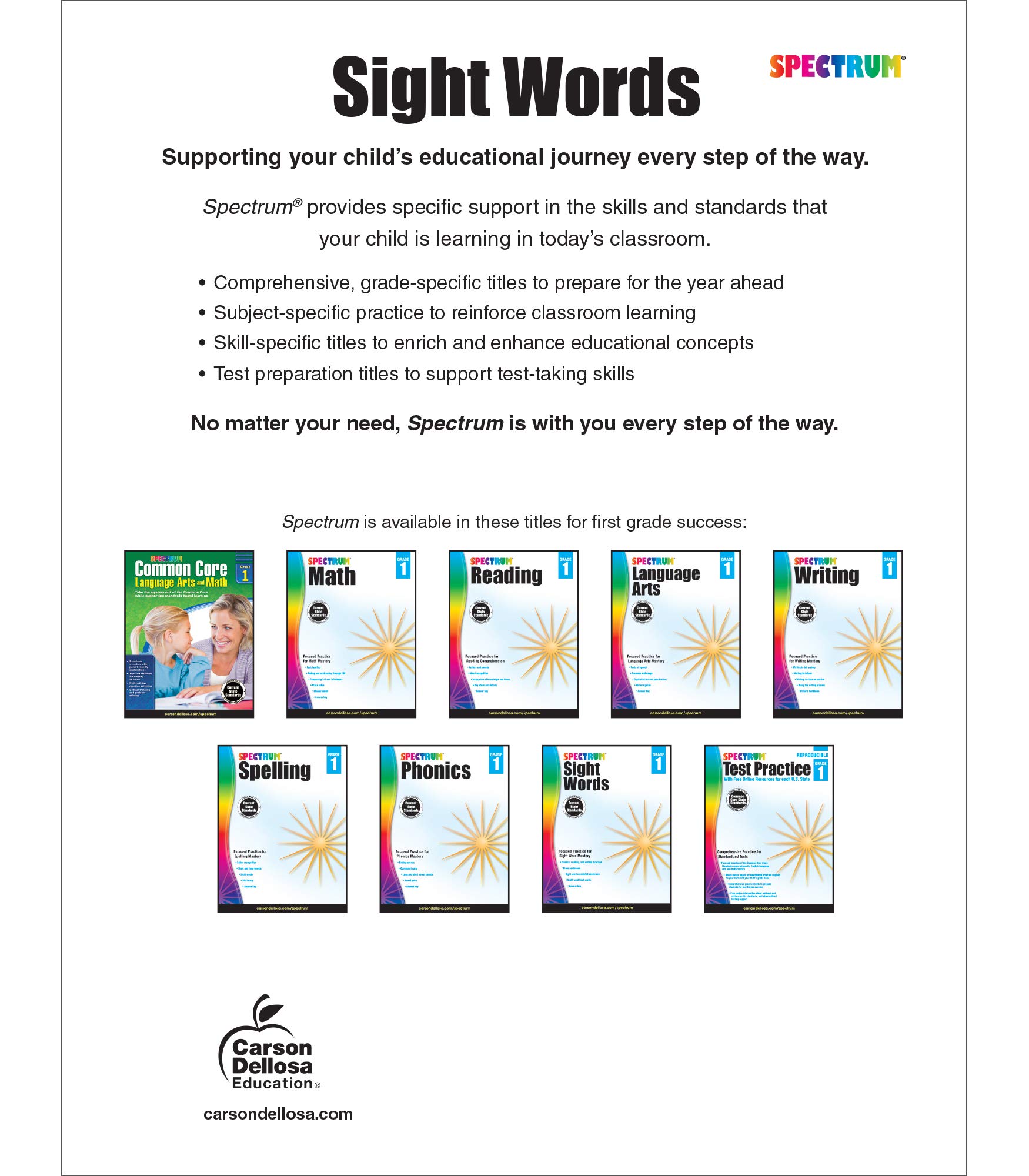Mua Spectrum Grade 1 Sight Words Workbook, 1st Grade Reading and ...