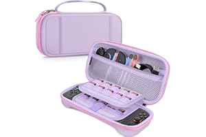 FINTIE Carrying Case for Nintendo Switch 2 (2025), Shockproof Hard Shell Switch 2 Case, Protective Cover Travel Bag w/19 Game Card & 2 Micro SD Card Slots & Inner Pocket for Accessories, Lilac Purple