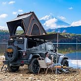 Explorer Pro Rooftop Tent Hard Shell, 2-3 Person Aluminum Roof Top Tent | Detachable Side Awning&amp;Built-in LED Light Strip, Compatible with Truck Jeep SUV Van&amp;Trailer, Pop Up for 4-Season Camping