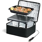 HOTLOGIC Mini Heated Lunch Box - Portable Electric Food Warmer for Men and Women - Great for Work, Office, and Construction - Cook, Reheat, and Eat on the Go - 12V - Black