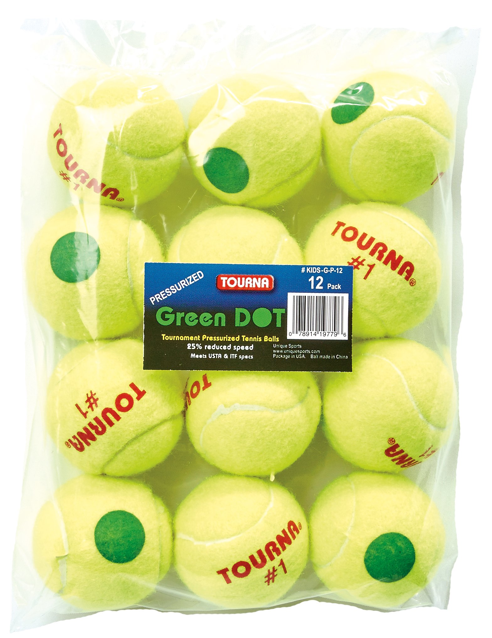 Photo 1 of Tourna Green Dot Low Compression Tennis Balls