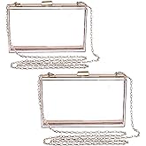 AWXZOM 2pack acrylic clutch purse, clear purse stadium approved, Crossbody Shoulder Evening Handbag, clear purse concert approved, clear box purse ita purse its bag