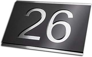 Premium Designer Hausnummer aus Edelstahl | viele Farben: Anthrazit - Grau - Schwarz - Weiß - Rot | Rostfrei & wetterfest - individuell - Hausnummernschild zwischen klein L und groß XXL wählbar