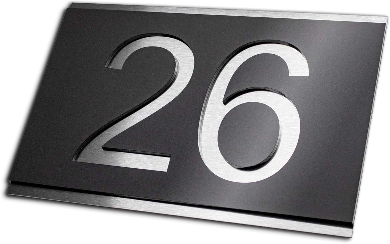 Premium Designer Hausnummer aus Edelstahl | viele Farben: Anthrazit - Grau - Schwarz - Weiß - Rot | Rostfrei & wetterfest - individuell - Hausnummernschild zwischen klein L und groß XXL wählbar