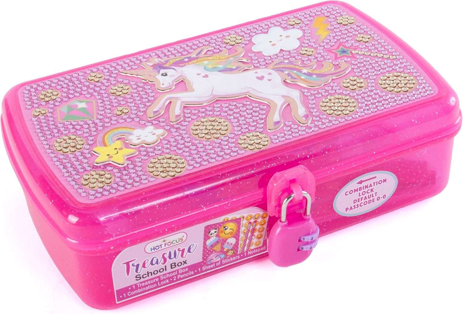 Hot Focus Treasure School Box with Lock 
