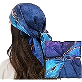RIIQIICHY 100% Silk Scarf Head Scarf for Women Hair Scarf for Sleeping Hair Wrapping at Night Square Neck Scarves