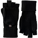 RYYOYY Luxurious 100% Cashmere Fingerless Gloves for Women with Convertible Mittens Flap Warm