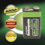 LLOYTRON NiMH AccuUltra 9V Battery 250mAh Rechargeable Pack B018 view 3